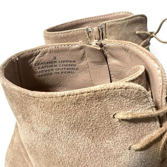 ABLE Condori Lace-Up Suede Boots in Almond Leather Lining Ethically Made in Peru - Picture 8 of 12